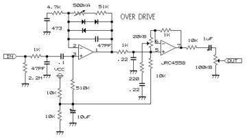 Boss OD 1 schematic circuit diagram